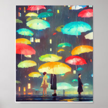 dia chuvoso e Poster guarda-chuva
