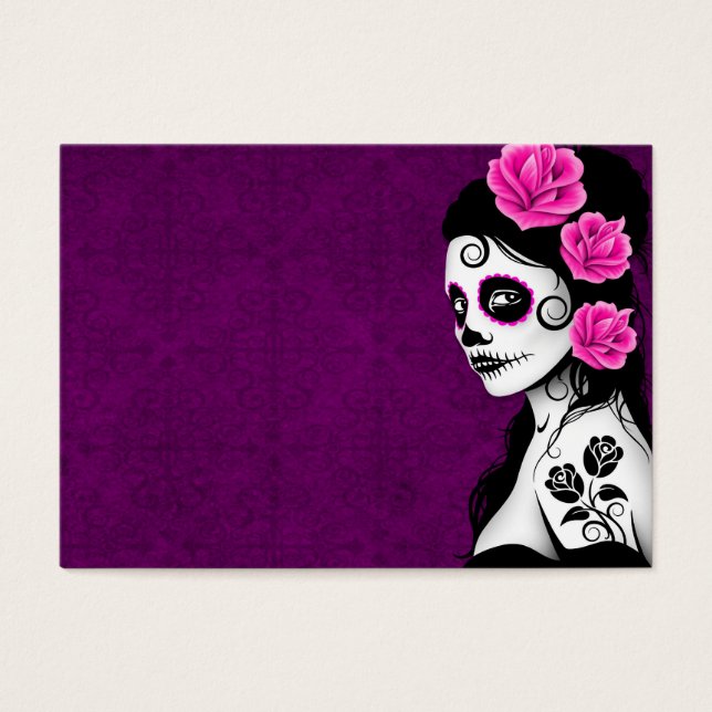 Dia da Menina do Crânio do Açúcar Morta - Roxo (Frente)