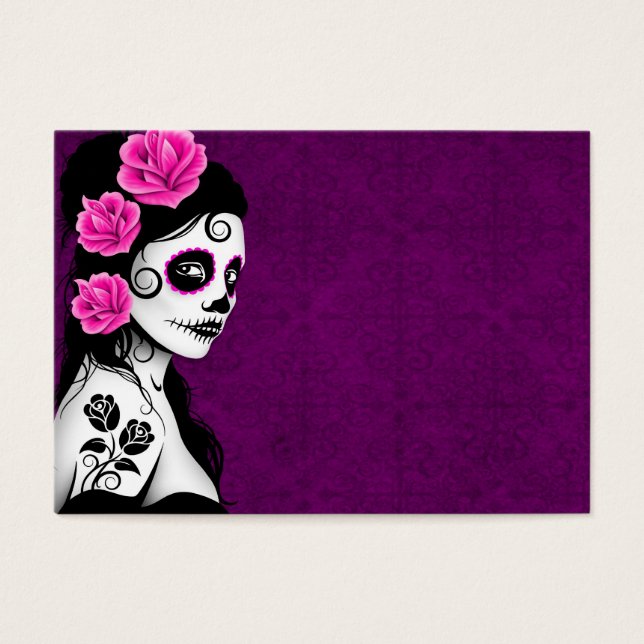 Dia da Menina do Crânio do Açúcar Morta - Roxo (Frente)