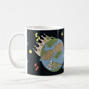 Dia da Terra na clássica caneca branca de café