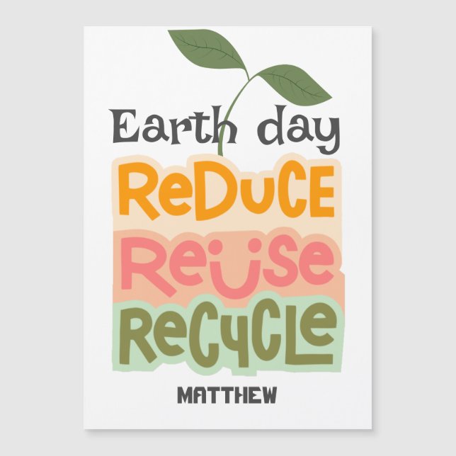 Dia da Terra, verde, arte simples ciência elegante (Frente)