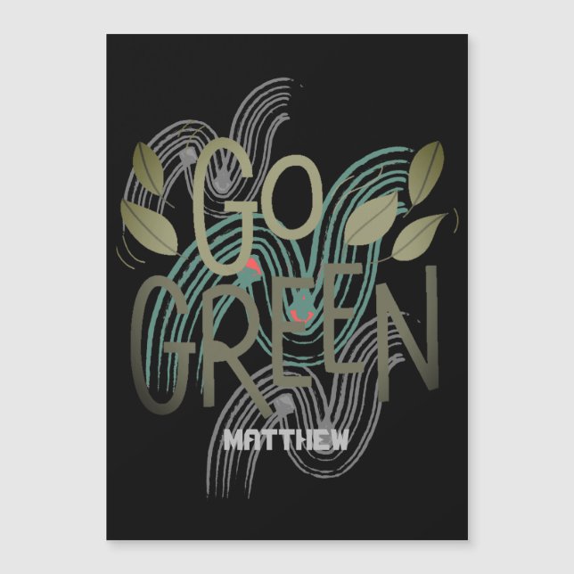 Dia da Terra, verde, arte simples ciência elegante (Frente)