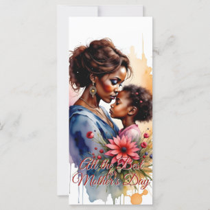 Dia das Mães Arte de Amor em Aquarela Africana