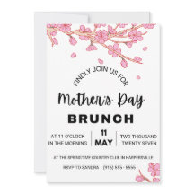 Dia das Mães Brunch Convite Aquarela Poppy