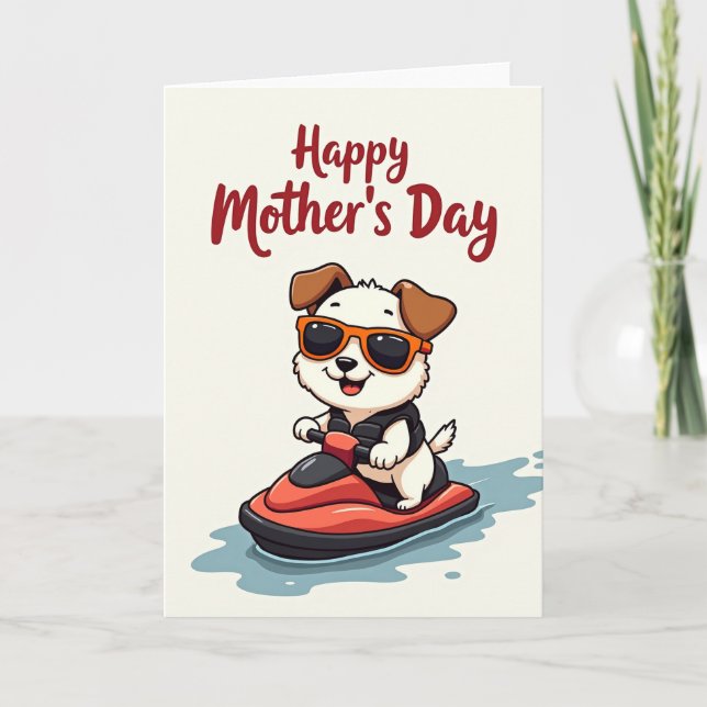 Dia das Mães Cachorras Cartão de Embarcação (Frente)