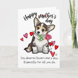 Dia das mães feliz de seu cartão do cão do Corgi