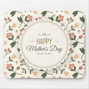 Dia das mães feliz floral elegante   Mousepad