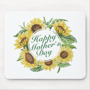 Dia das mães feliz Mousepad floral dos girassóis