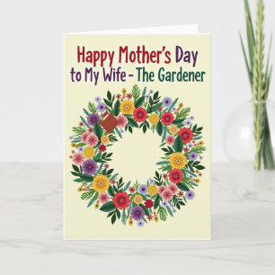 Dia das Mães Floral Para Esposa Cartão