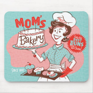 Dia das mães retro Mousepad da padaria da mãe