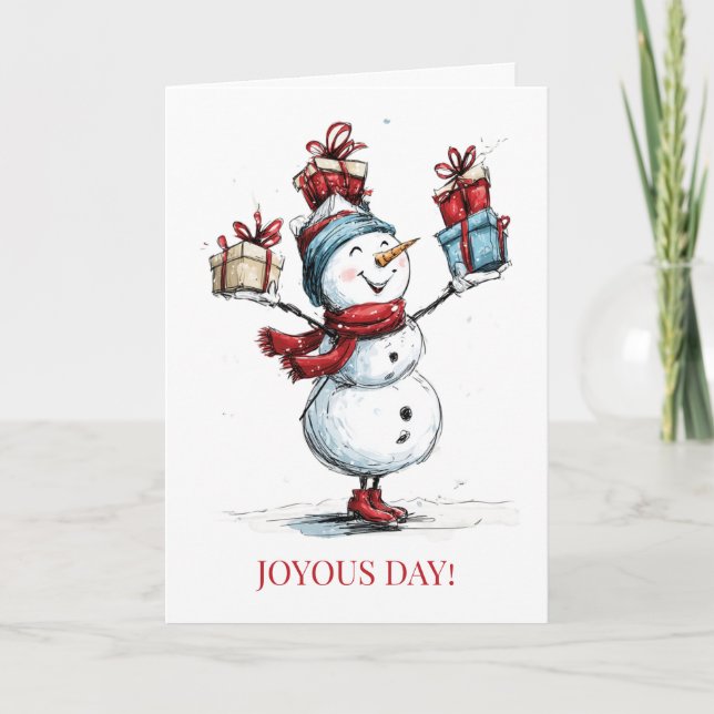 Dia de Alegria! Cartão de Natal (Frente)