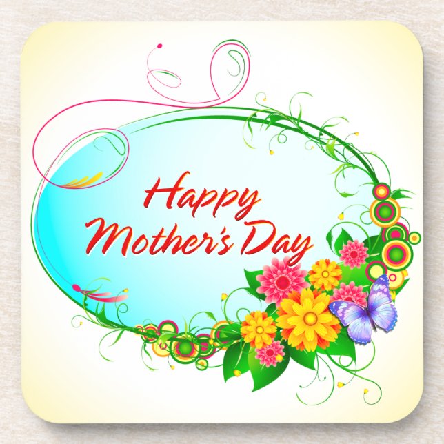 Dia de as mães 6 Porta copos feliz (Frente)