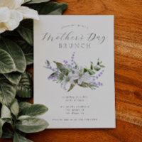Dia de as mães Brunch | Convite Floral Branco