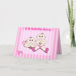Dia de as mães - Cartão Twin Baby Girls