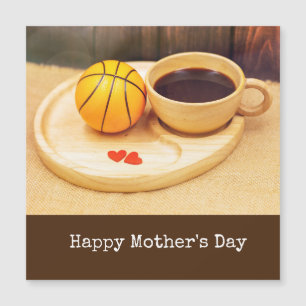 Dia de as mães de basquete com xícara de café p