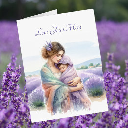 Dia de as mães de Campo de Lavanda de Hug de mãe