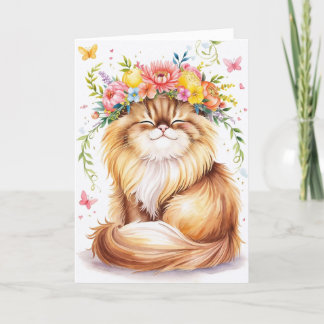 Dia de as mães De Gato Persa De Cartão Engraçado D