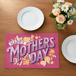 Dia de as mães de Tipografia Vintage Wavy Vermelho