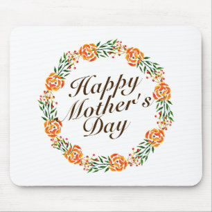 Dia de as mães Elegante Floral Wreath   Mousepad