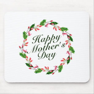 Dia de as mães Elegante Floral Wreath   Mousepad