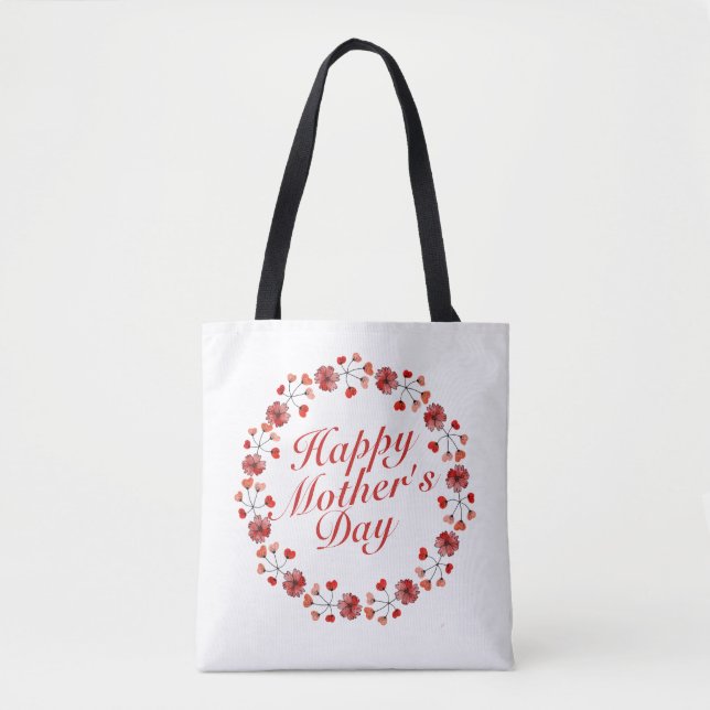 Dia de as mães Elegante Floral Wreath | Tote Bag (Frente)