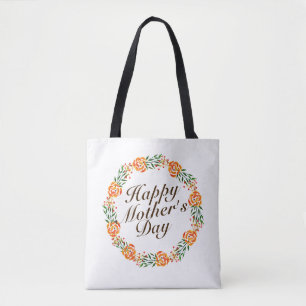 Dia de as mães Elegante Floral Wreath   Tote Bag