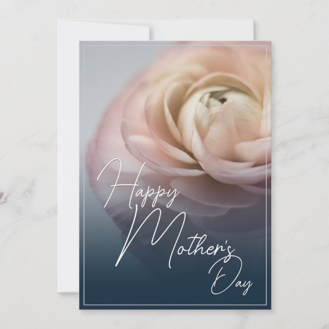 Dia de as mães Feliz com Rosa Rosa Grande (Frente)