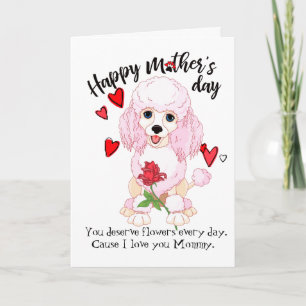 Dia de as mães feliz do seu cartão de Poodle amo