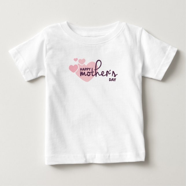 Dia de as mães Feliz dos Corações Rosa | Camiseta  (Frente)