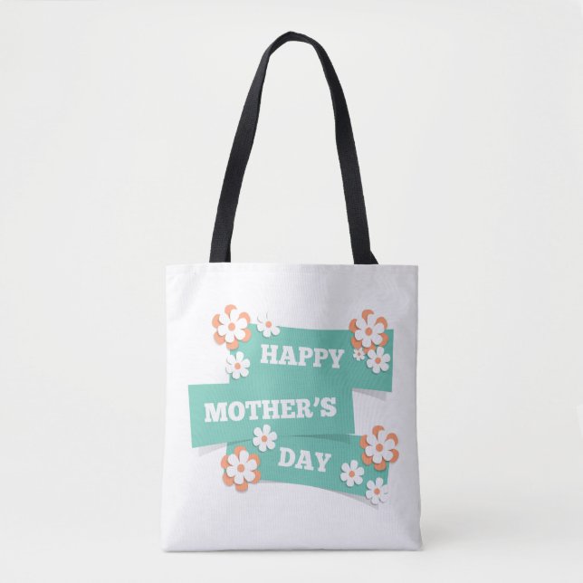 Dia de as mães Feliz Floral Adorável | Tote Bag (Frente)