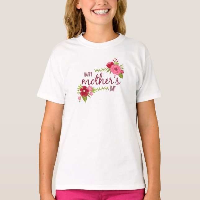 Dia de as mães Feliz Floral Elegante | Camisa (Frente)