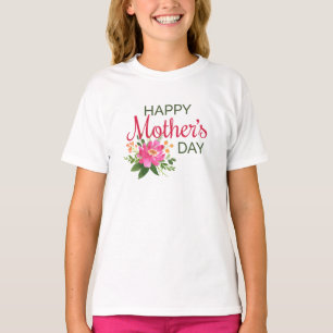 Dia de as mães Feliz Floral Elegante   Camisa