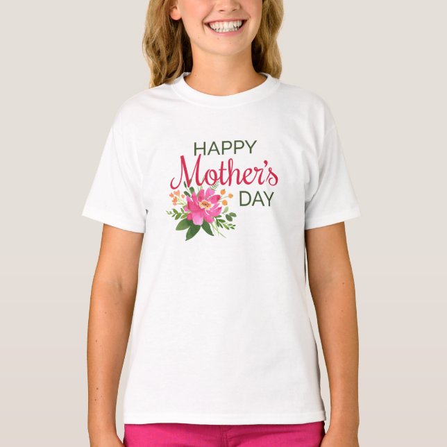 Dia de as mães Feliz Floral Elegante | Camisa (Frente)