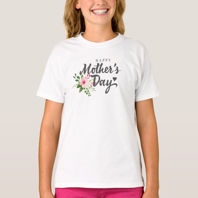 Dia de as mães Feliz Floral Elegante | Camisa (Frente)
