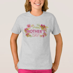 Dia de as mães Feliz Floral Elegante Camisa de C