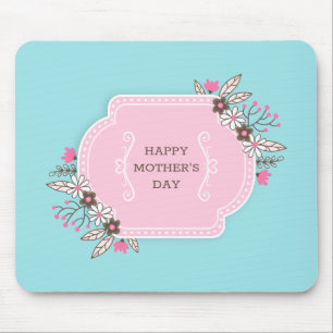 Dia de as mães Feliz Floral Elegante   Mouse Pad