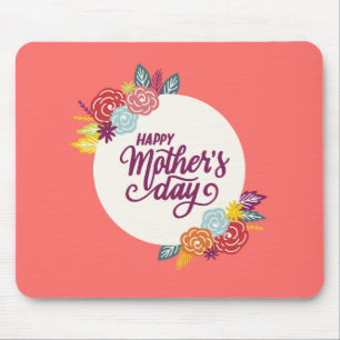 Dia de as mães Feliz Floral Elegante   Mouse Pad