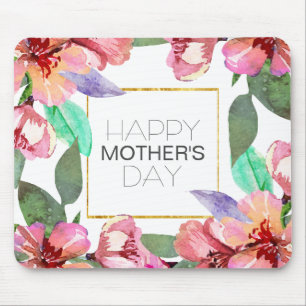 Dia de as mães Feliz Floral Elegante   Mouse Pad