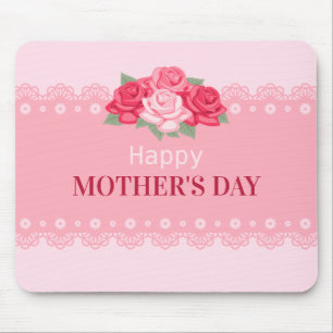 Dia de as mães Feliz Floral Elegante   Mouse Pad