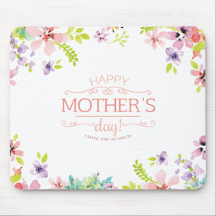 Dia de as mães Feliz Floral Elegante   Mouse Pad