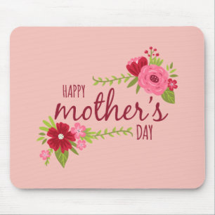 Dia de as mães Feliz Floral Elegante   Mouse Pad