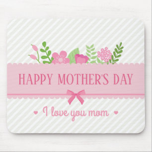 Dia de as mães Feliz Floral Elegante   Mouse Pad