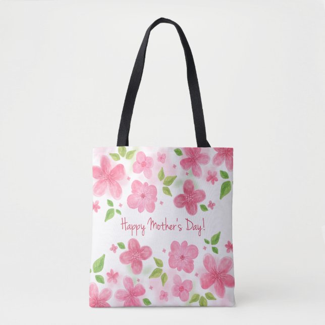 Dia de as mães Feliz Floral Elegante | Tote Bag (Frente)