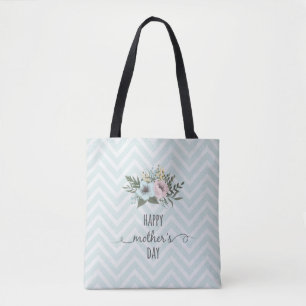 Dia de as mães Feliz Floral Elegante   Tote Bag