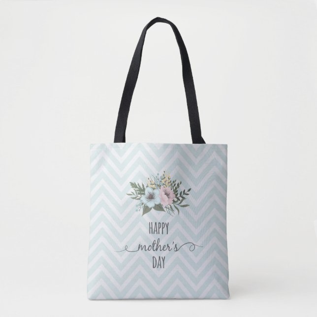 Dia de as mães Feliz Floral Elegante | Tote Bag (Frente)