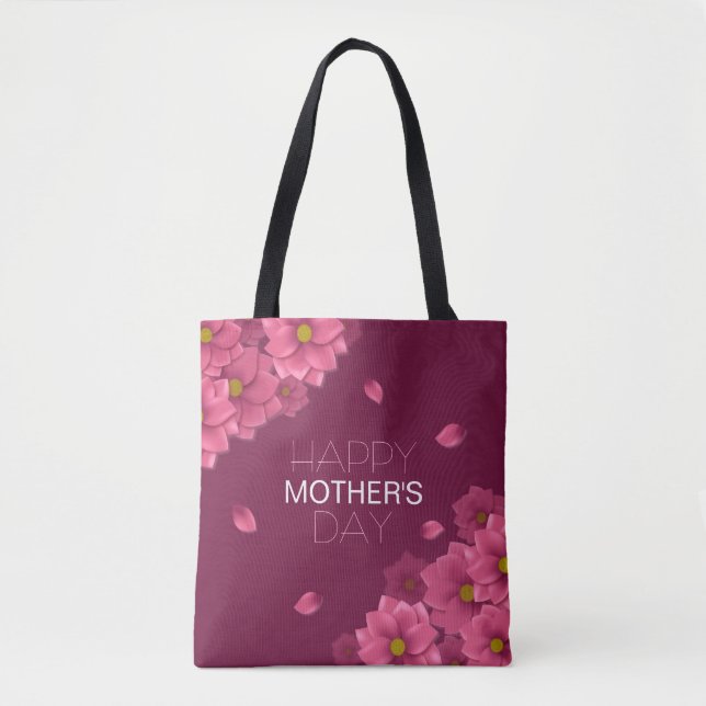 Dia de as mães Feliz Floral Elegante | Tote Bag (Frente)