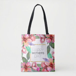 Dia de as mães Feliz Floral Elegante   Tote Bag
