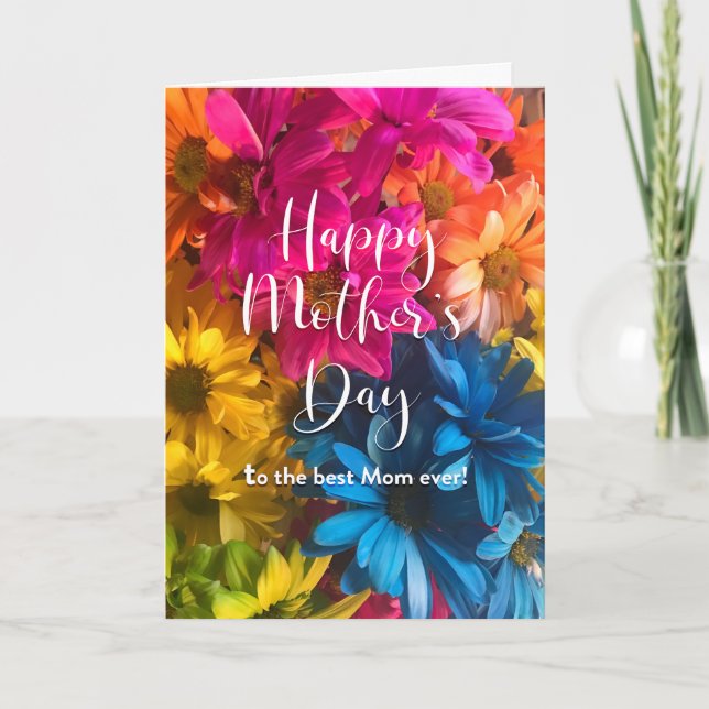 Dia de as mães Feliz ❤️ Melhor Cartão de Flores da (Frente)