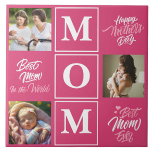 Dia de as mães Feliz Personalizar Texto de Colagem