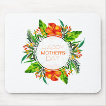 Dia de as mães Feliz Tropical Floral | Mousepad